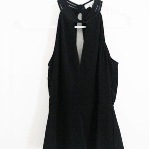 Parker Black Peplum High Neck Tank